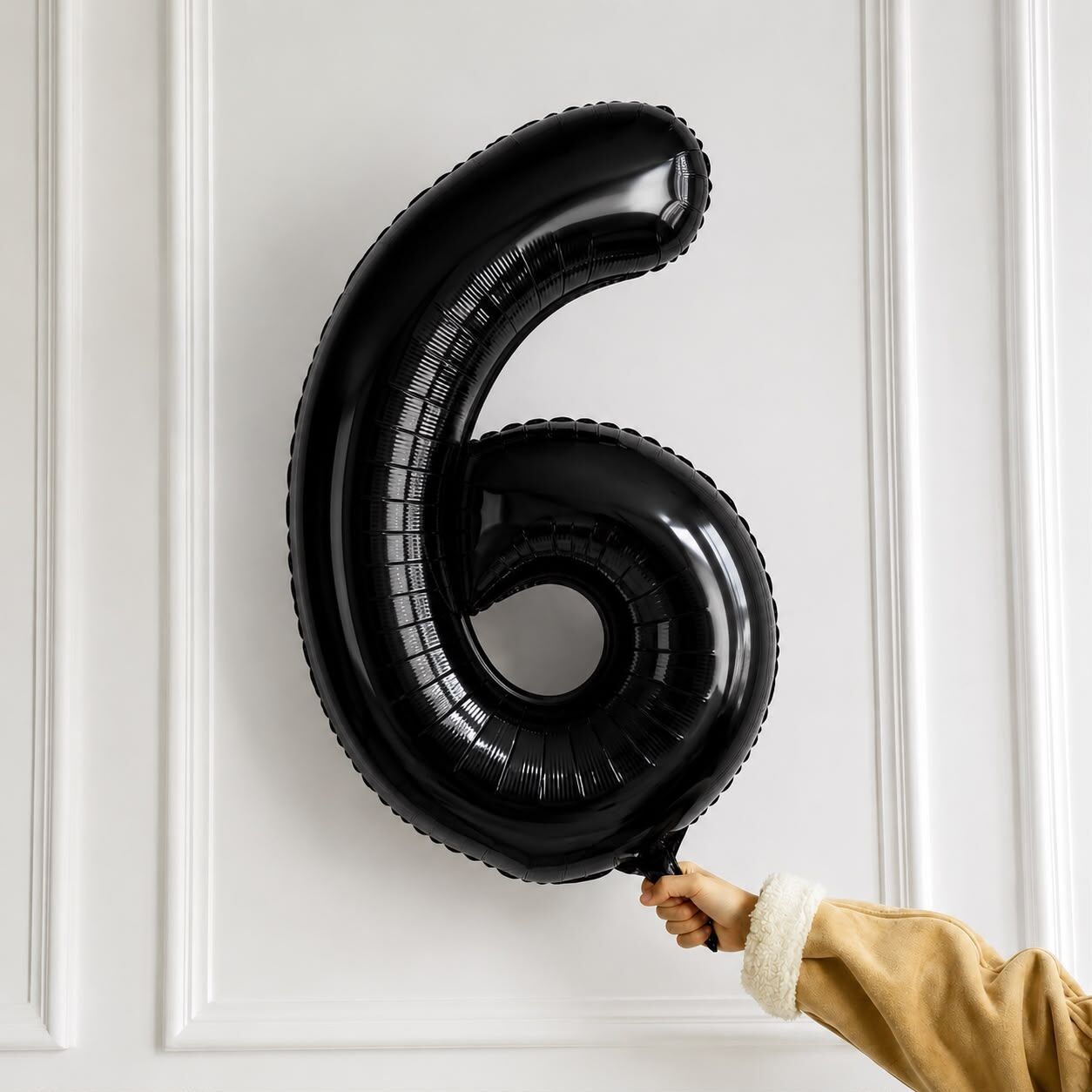 100cm 6 Siyah Rakam Folyo Balon