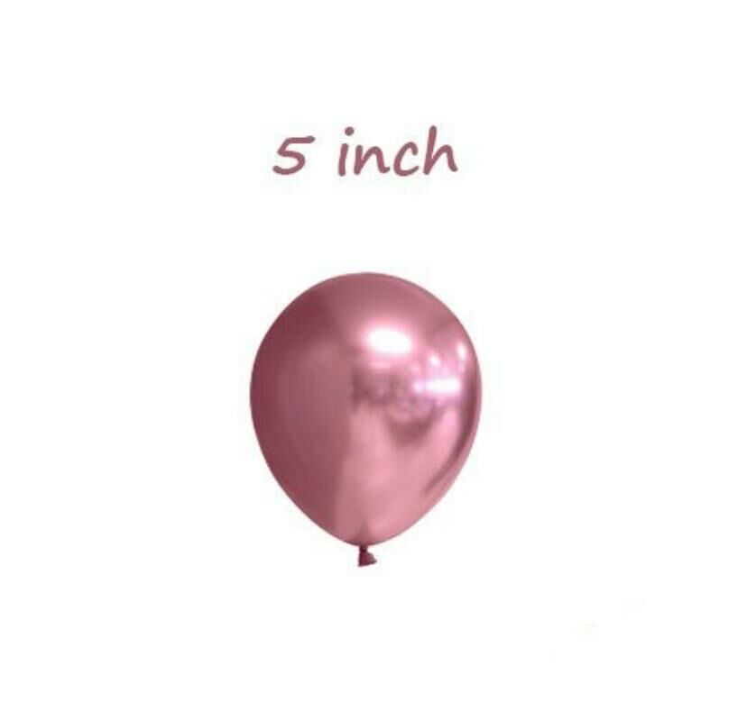 5 inç Mini Pembe Krom Balon 5 Adet