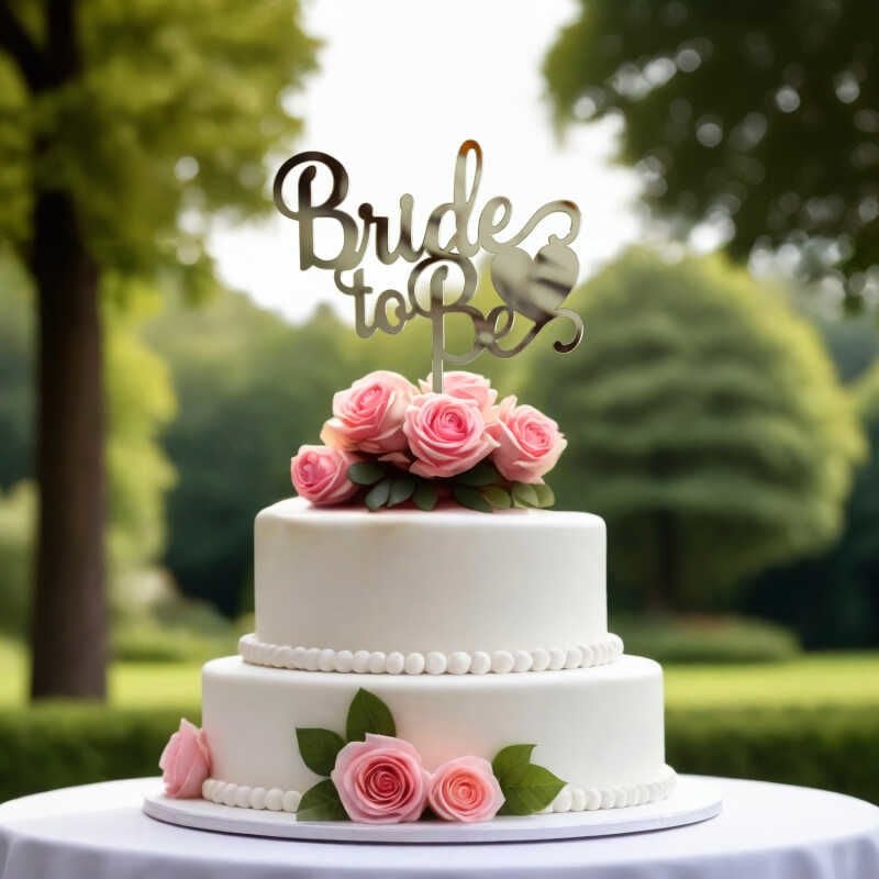 Gümüş Bride To Be Pleksi Pasta Süsü