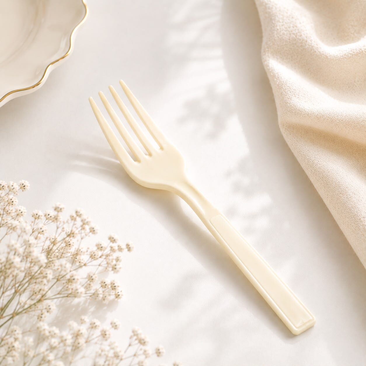 Krem Plastik Çatal 24 Adet