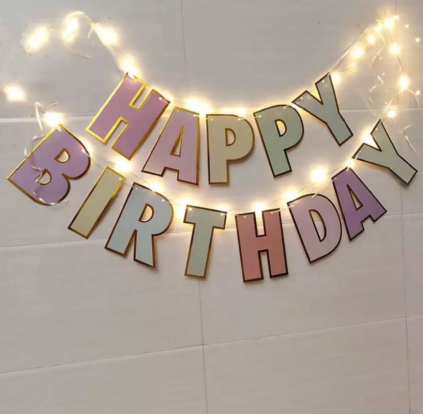 Led'li Makaron Happy Birthday Yazısı